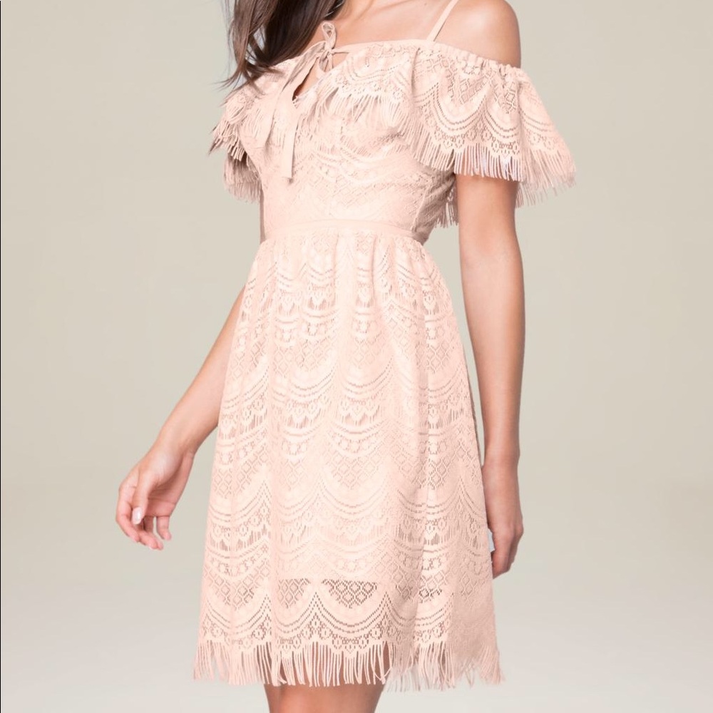 NWT-Bebe Off the Shoulder Lace Dress
